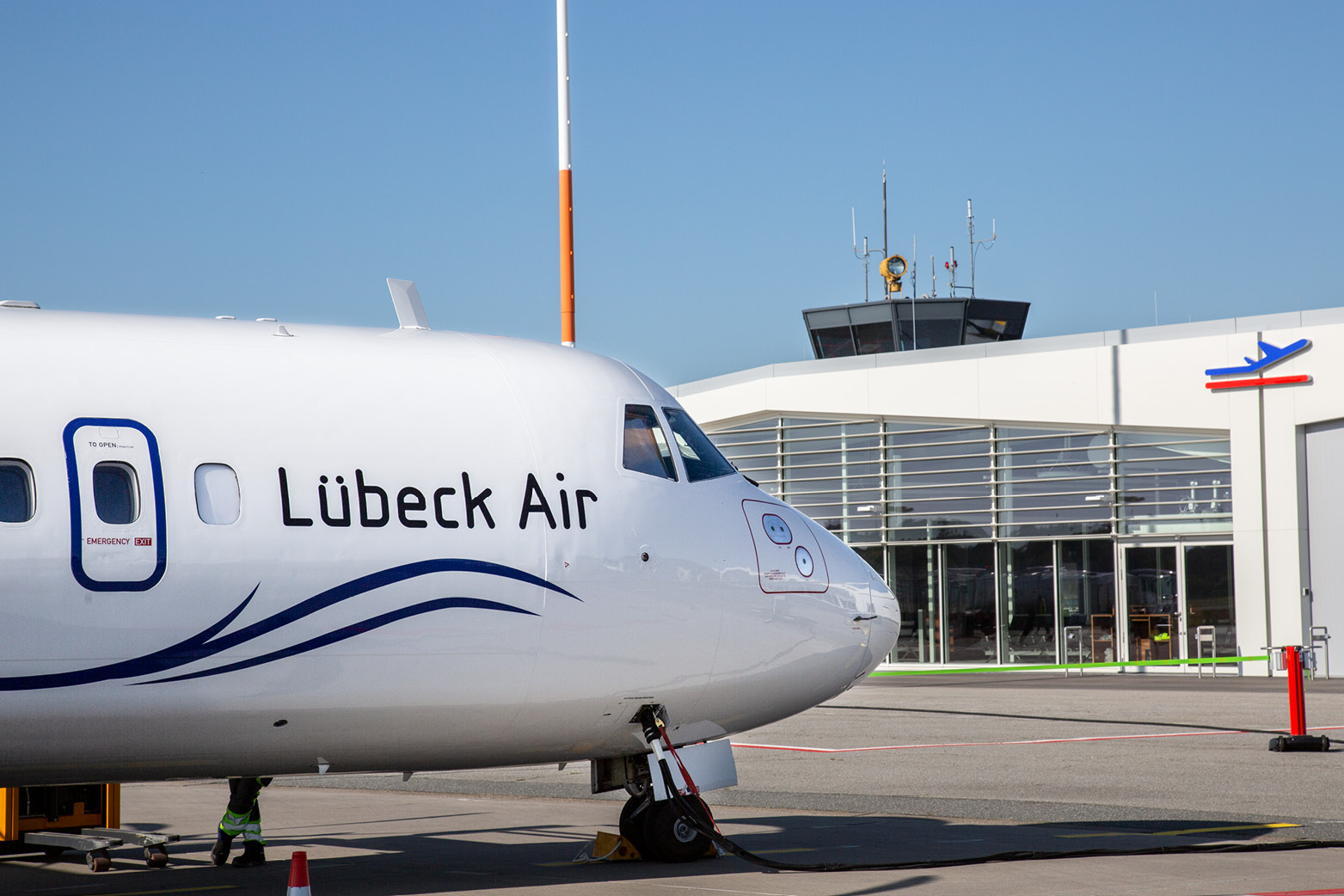 Airplane of Lübeck Air at Lübeck Airport